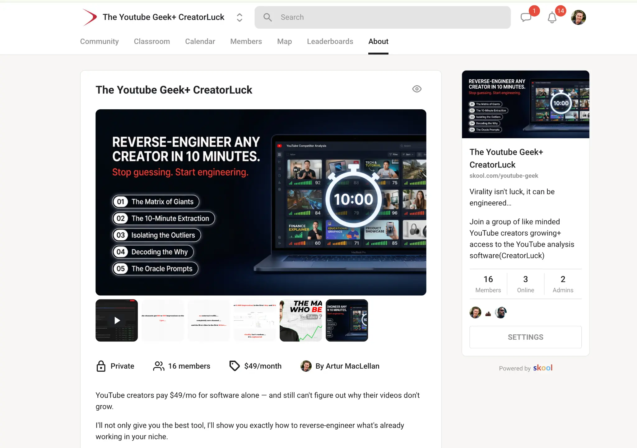 The YouTube Geek + CreatorLuck Skool Community